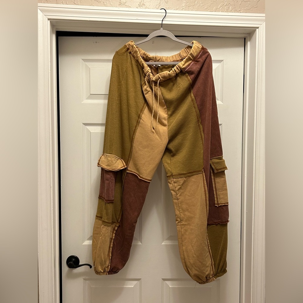 Easel Patchwork Jogger Pants - image 1